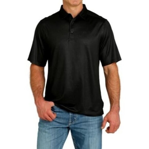 Cinch Men's Small Arenaflex Short Sleeve Polo T-Shirt - Black - Picture 1 of 3